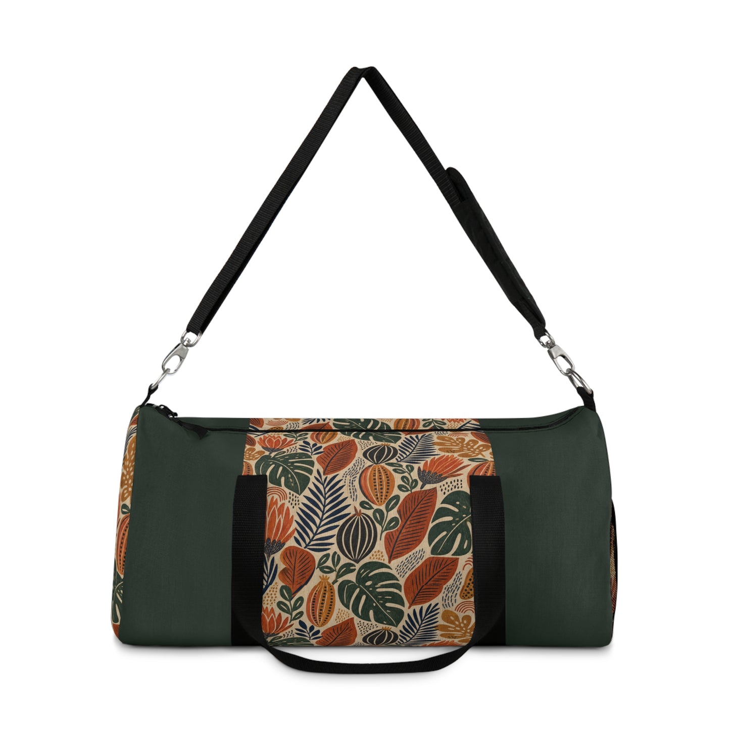 African Tribal Botanical Cacti Leaf Myrtle Green Gym Duffel Bag