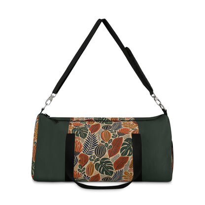 African Tribal Botanical Cacti Leaf Myrtle Green Gym Duffel Bag