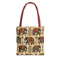 Indian Vintage Traditional Elephant Tapestry Full Art Tote Bag