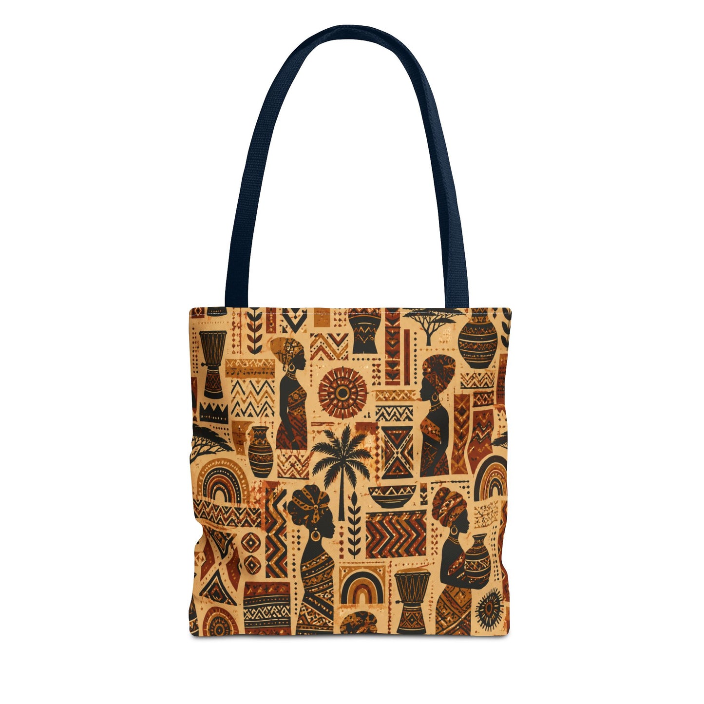 African Tribal Ethnic Silhouette Pattern Full Art Tote Bag