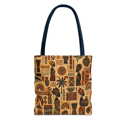 African Tribal Ethnic Silhouette Pattern Full Art Tote Bag