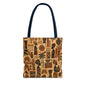 African Tribal Ethnic Silhouette Pattern Full Art Tote Bag