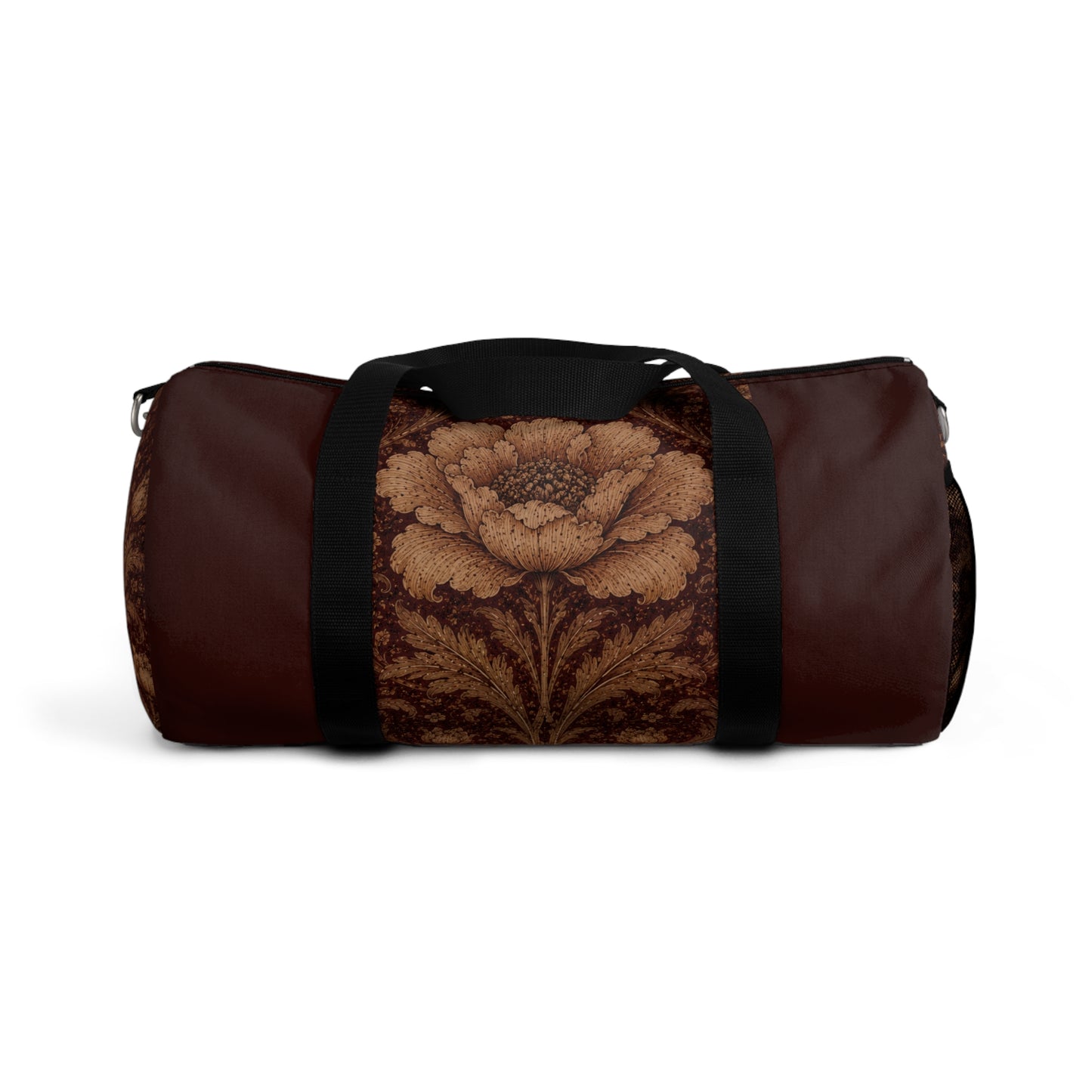 William Morris Floral Damask Maroon Rose Duffel Gym Bag