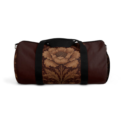William Morris Floral Damask Maroon Rose Duffel Gym Bag