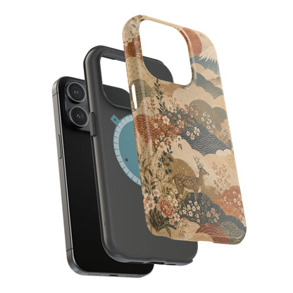 Vintage Japanese Animal Landscape Magnetic Impact-Resistant iPhone Cases