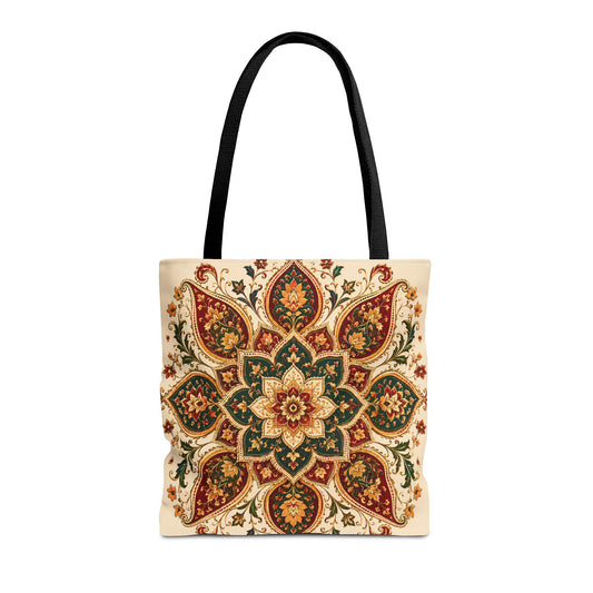 Indian Vintage Floral Mandala Full Art Tote Bag