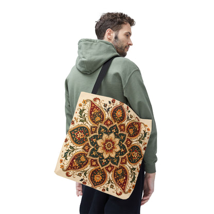 Indian Vintage Floral Mandala Full Art Tote Bag