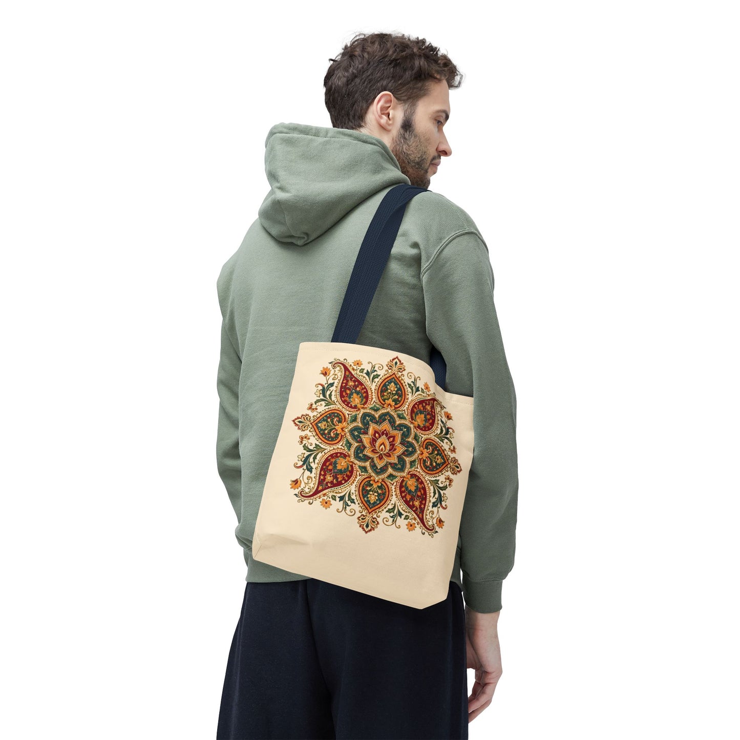 Indian Vintage Floral Mandala Full Art Tote Bag