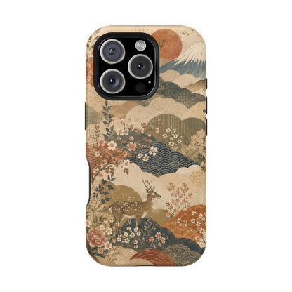 Vintage Japanese Animal Landscape Magnetic Impact-Resistant iPhone Cases