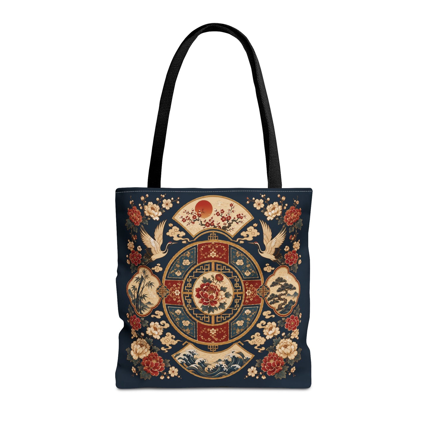 East Asian Vintage Oriental Medallion Full Art Tote Bag