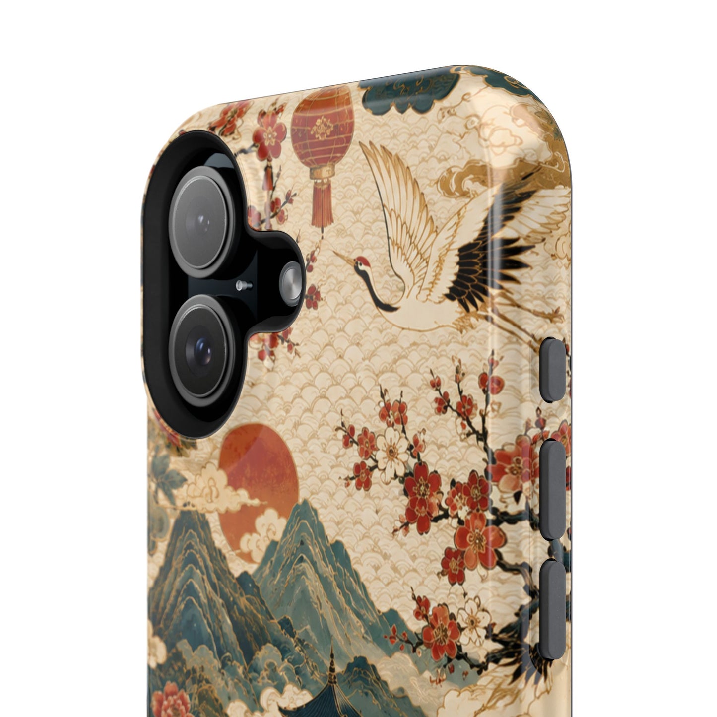 East Asian Vintage Landscape iPhone Case | Magnetic Impact-Resistant Case