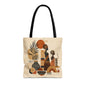 African Silhouette Pattern Full Art Tote Bag