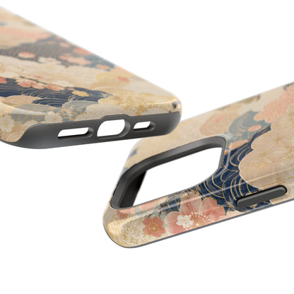 Vintage Japanese Floral Wave Magnetic Impact-Resistant iPhone Cases