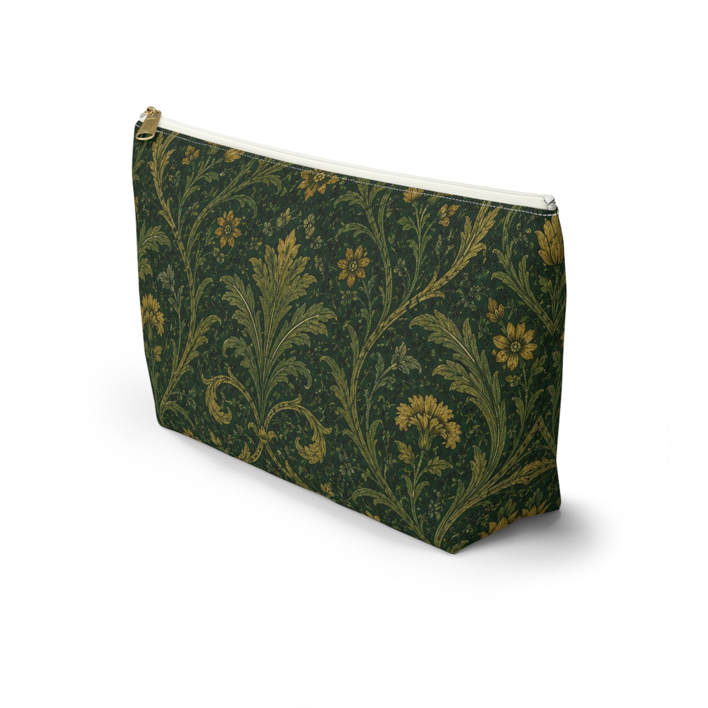 William Morris Forest Green Damask Makeup Accessory Pouch