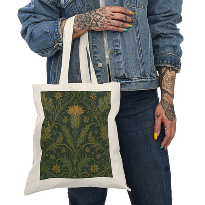 100% Cotton William Morris Forest Green Damask Floral Tote Bag