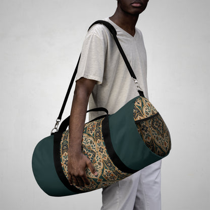 Moroccan Teal Chevron Oriental Gym Duffel Bag