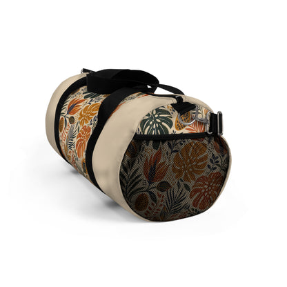 African Tribal Botanical Palm Cream Beige Gym Duffel Bag