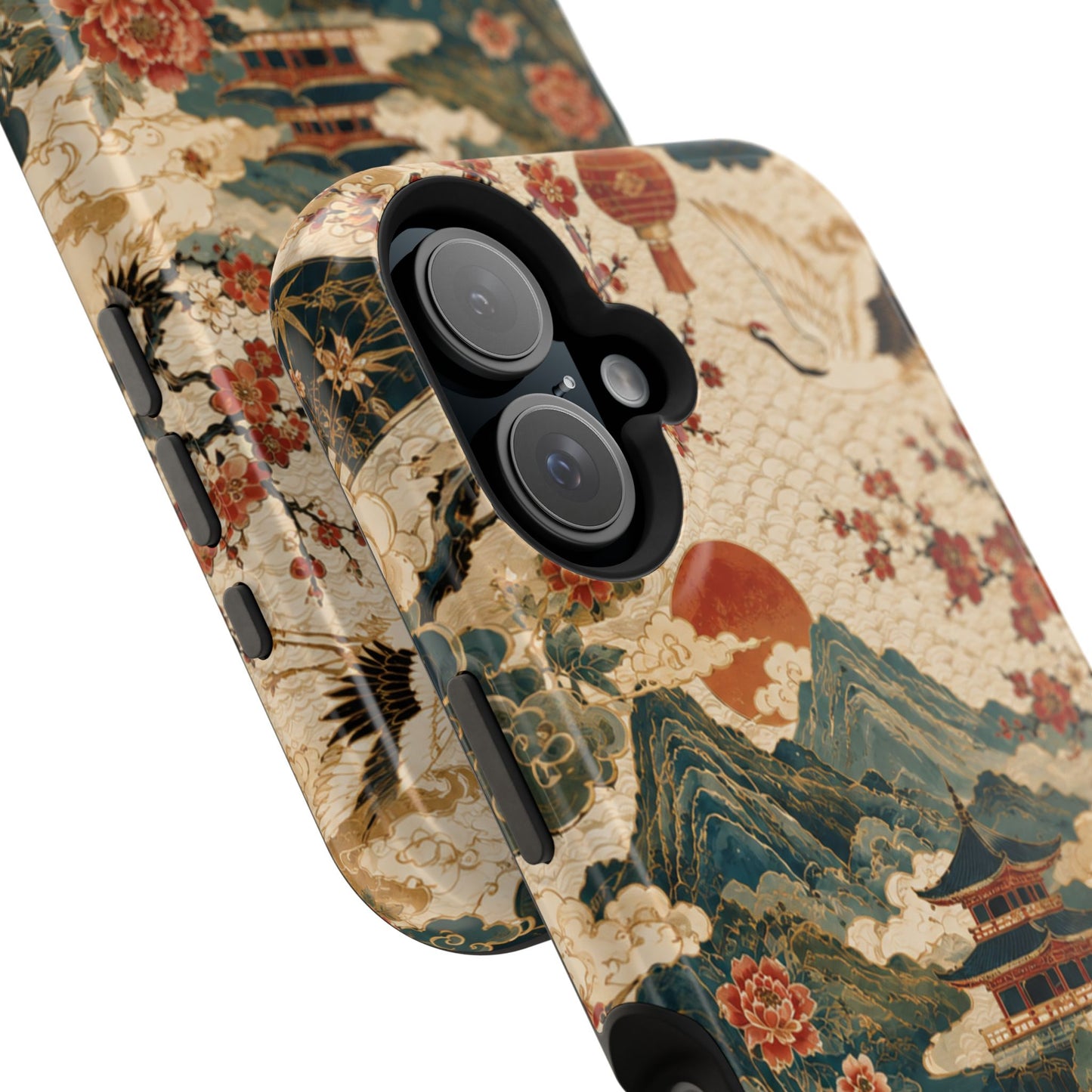 East Asian Vintage Landscape iPhone Case | Magnetic Impact-Resistant Case