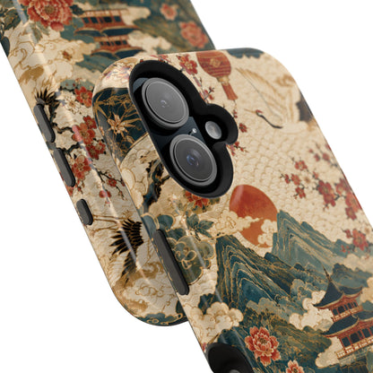 East Asian Vintage Landscape iPhone Case | Magnetic Impact-Resistant Case