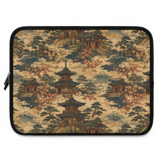 Vintage Japanese Temple Laptop Sleeve Case