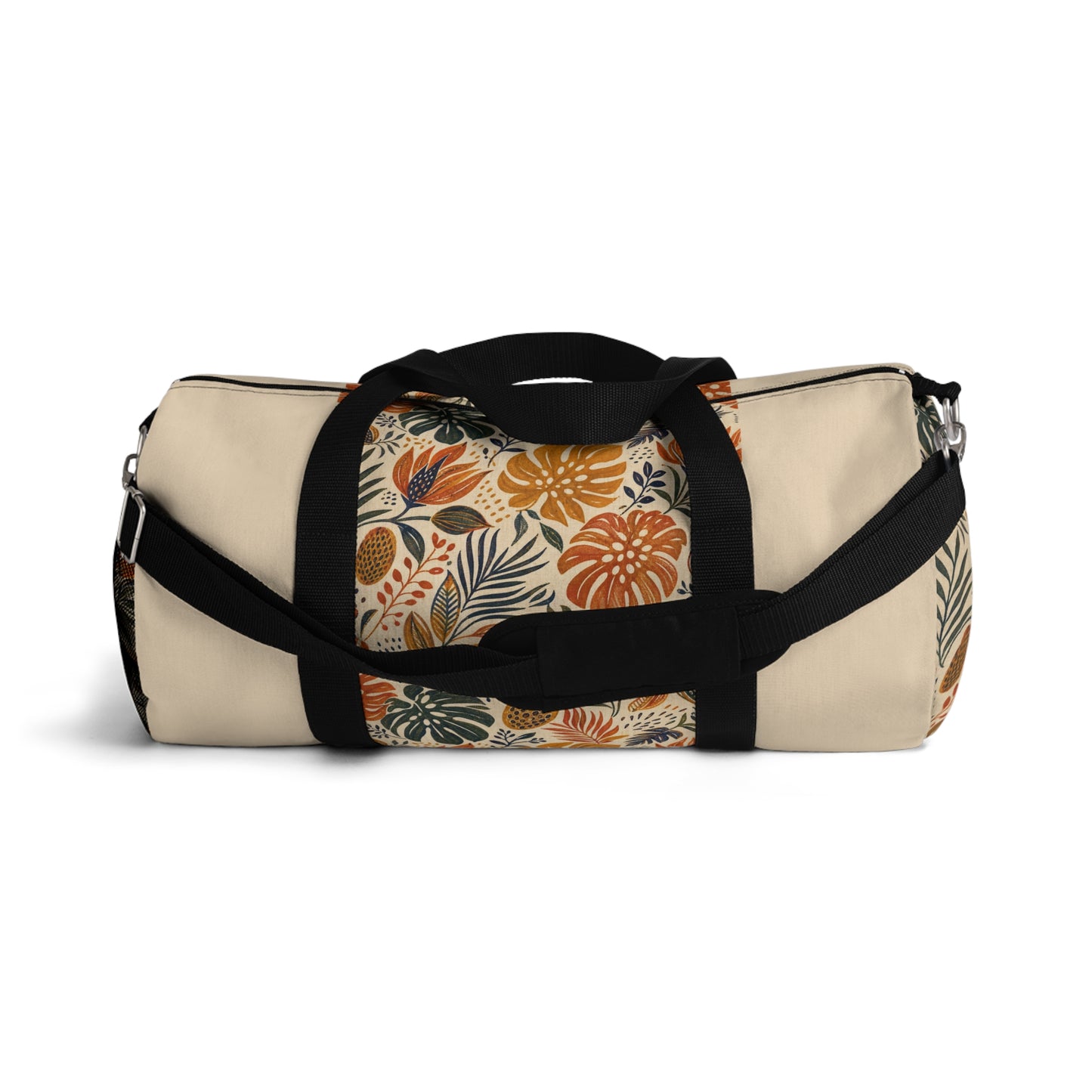 African Tribal Botanical Palm Cream Beige Gym Duffel Bag