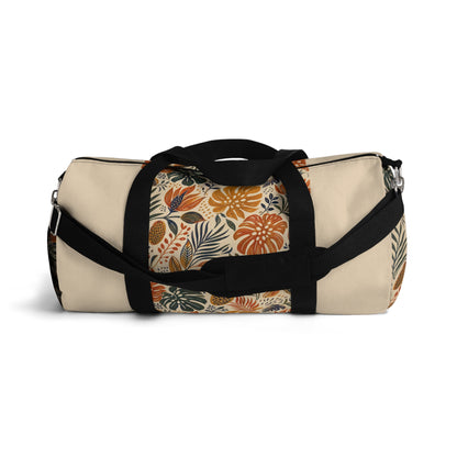 African Tribal Botanical Palm Cream Beige Gym Duffel Bag