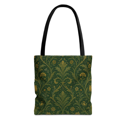 William Morris Damask Floral Forest Green Full Art Tote Bag