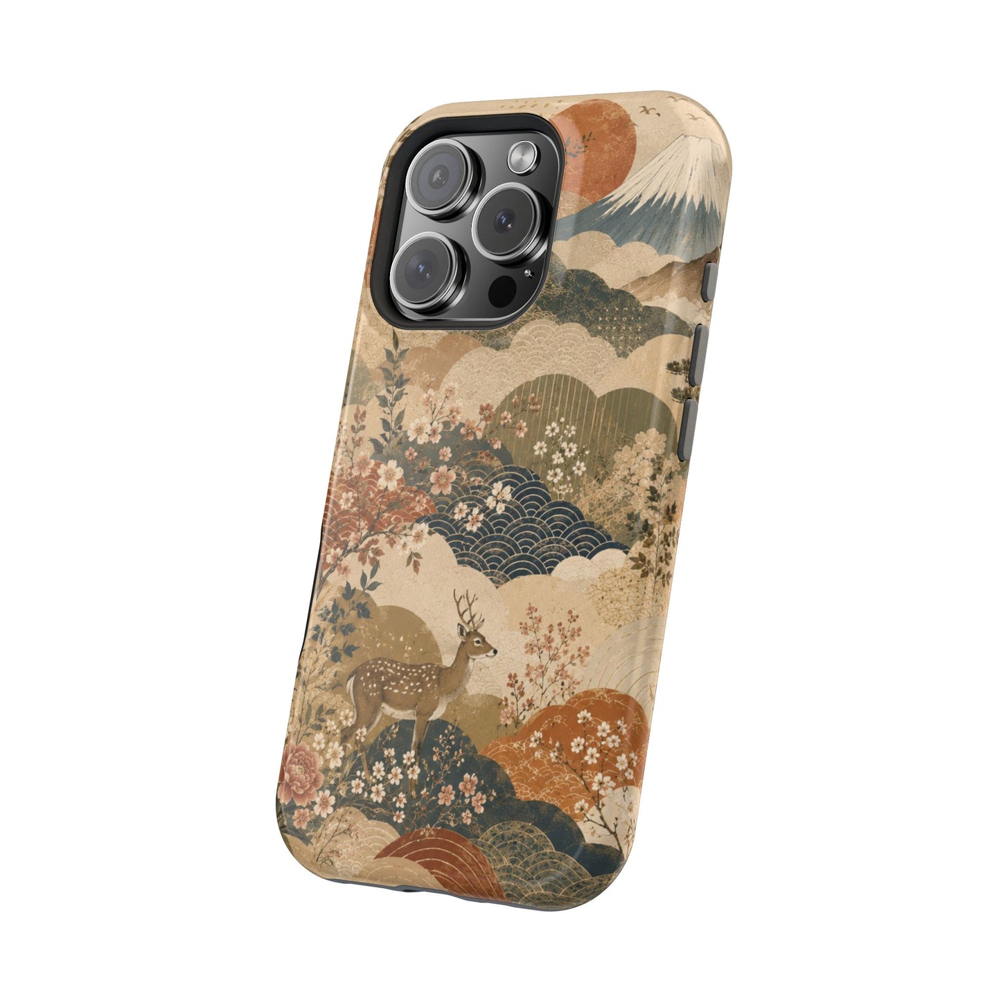 Vintage Japanese Animal Landscape Magnetic Impact-Resistant iPhone Cases