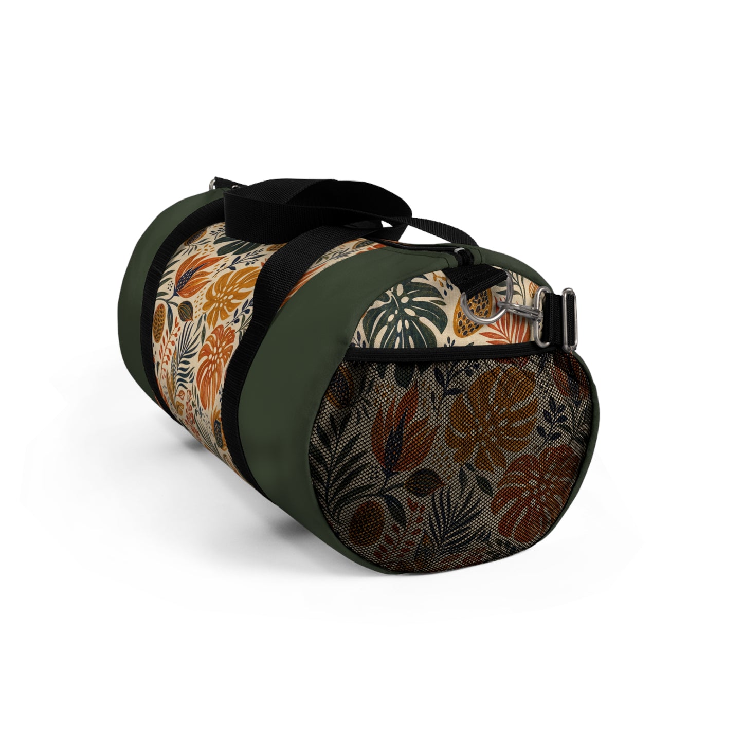 African Tribal Botanical Palm Military Green Gym Duffel Bag