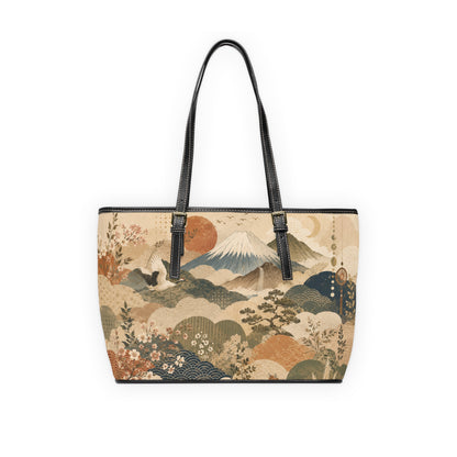 Vintage Japanese Painting Leather Shoulder Bag