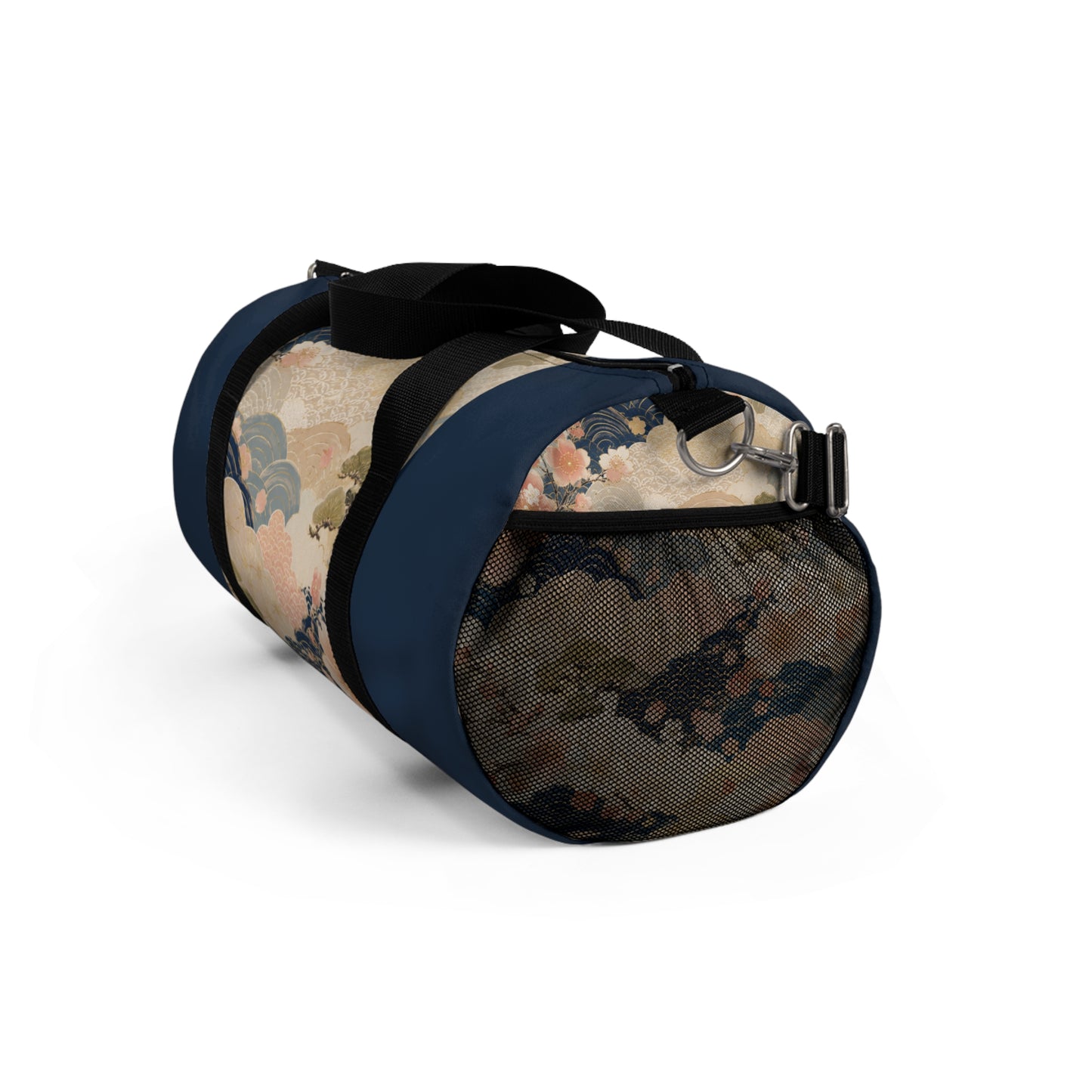 Vintage Japanese Navy Blue Wave & Clouds Duffel Bag