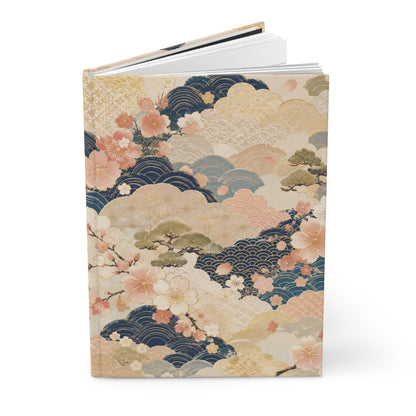 Vintage Japanese Wave & Clouds Painting Hardcover Journal