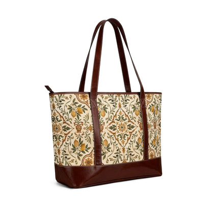 Mediterranean Moroccan Leather Trim Shoulder Tote Bag