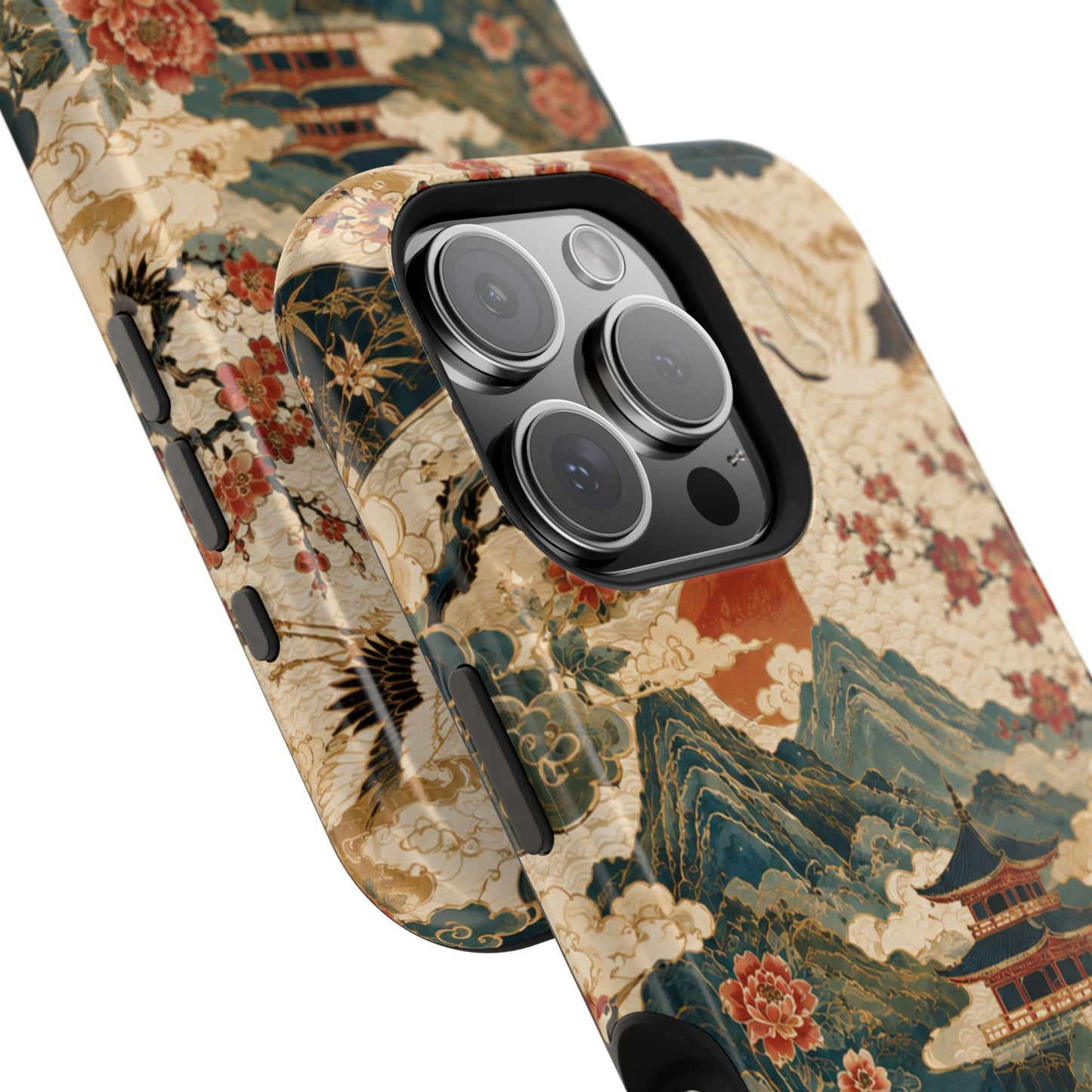 East Asian Vintage Landscape iPhone Case | Magnetic Impact-Resistant Case
