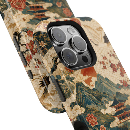 East Asian Vintage Landscape iPhone Case | Magnetic Impact-Resistant Case