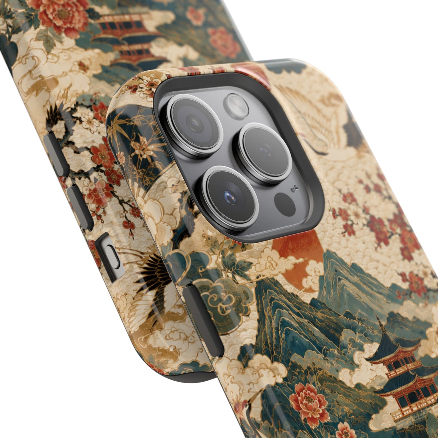East Asian Vintage Landscape iPhone Case | Magnetic Impact-Resistant Case