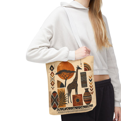 African Safari Giraffe Full Art Tote Bag