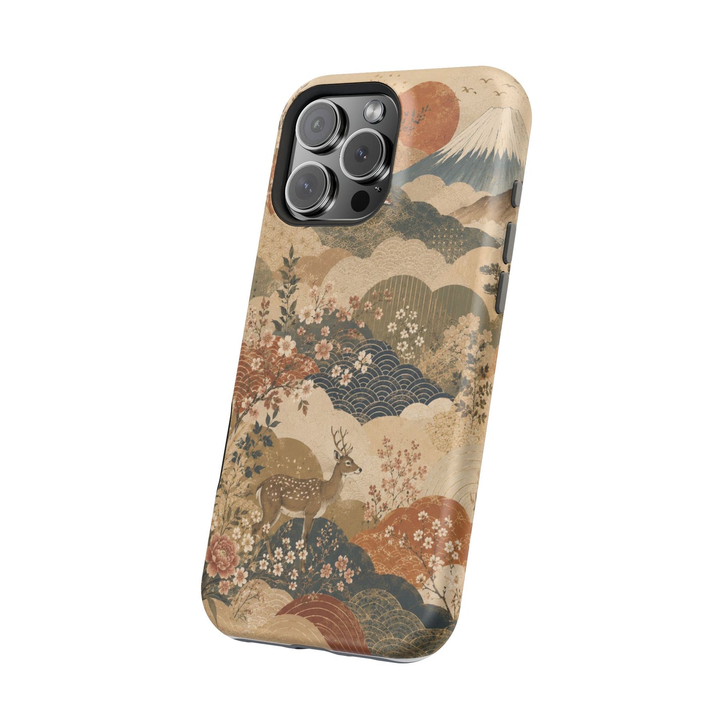 Vintage Japanese Animal Landscape Magnetic Impact-Resistant iPhone Cases