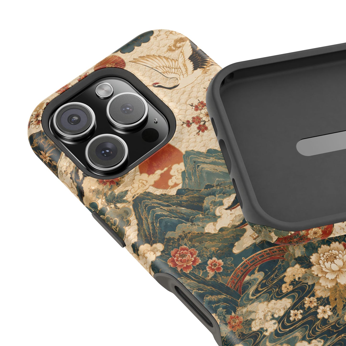 East Asian Vintage Landscape iPhone Case | Magnetic Impact-Resistant Case