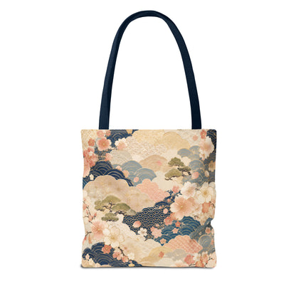 Vintage Japanese Waves & Clouds Painting Full Art Tote Bag