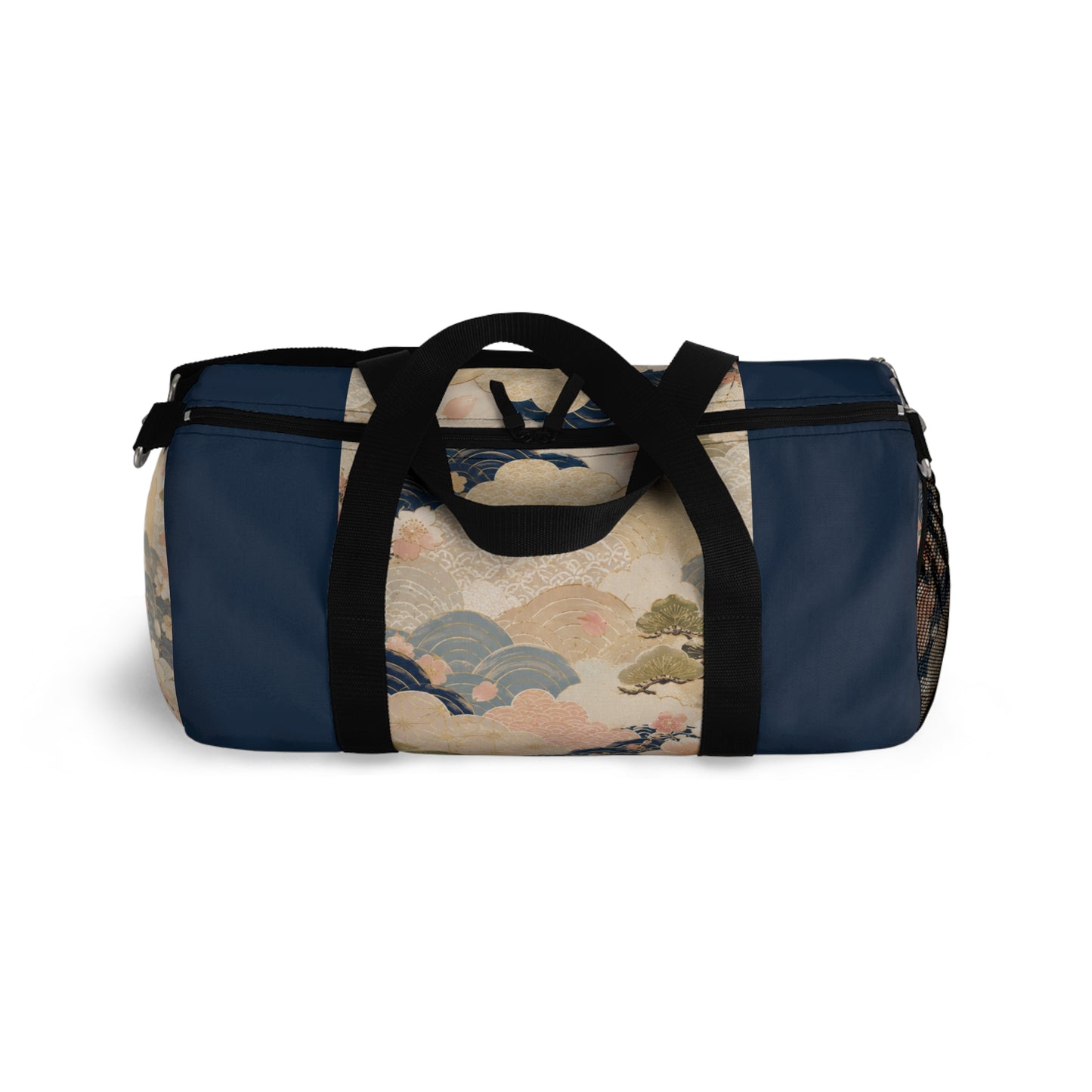 Vintage Japanese Navy Blue Wave & Clouds Duffel Bag