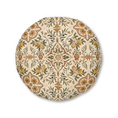 Mediterranean Moroccan Round Tufted Floor Pillow