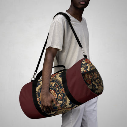 East Asian Mandala Maroon Red Duffel Gym Bag