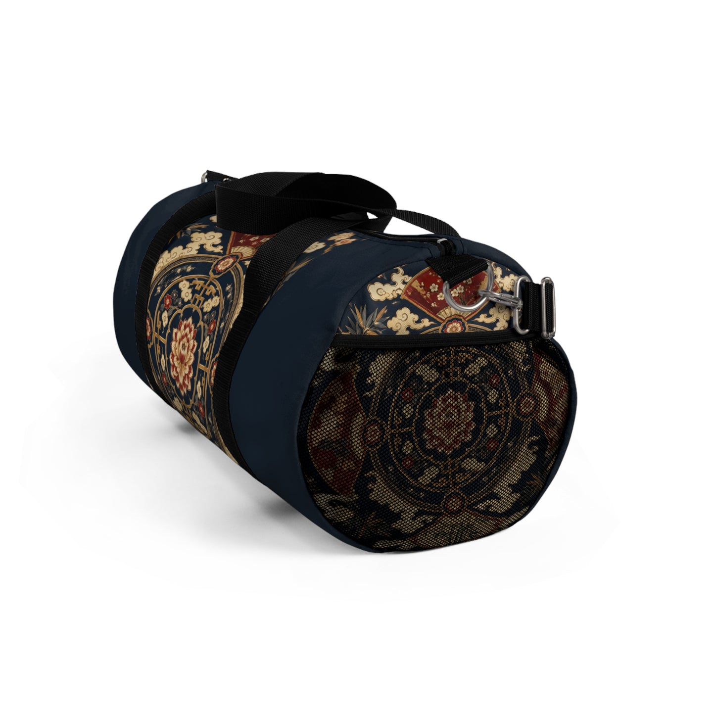 East Asian Mandala Navy Blue Duffel Gym Bag