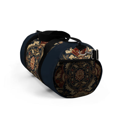 East Asian Mandala Navy Blue Duffel Gym Bag