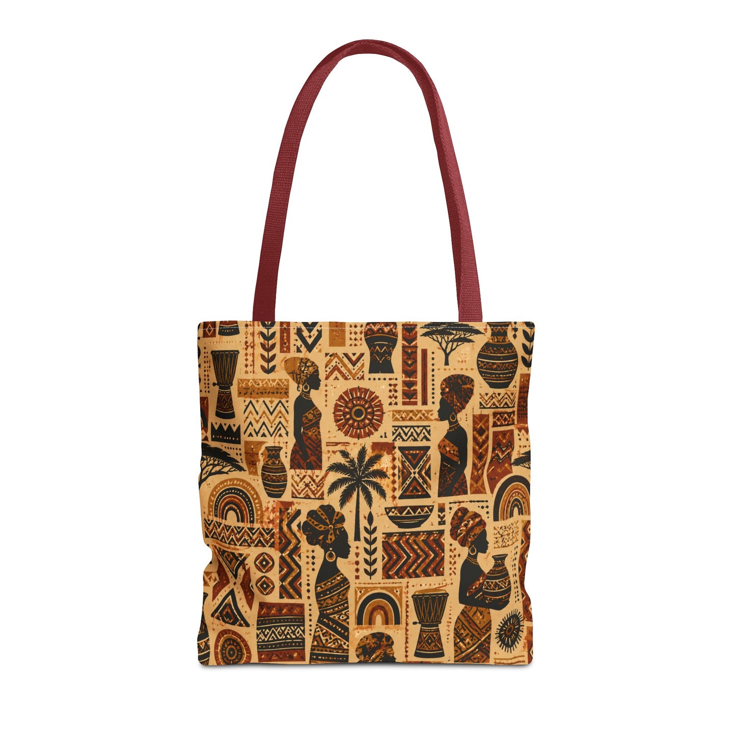 African Tribal Ethnic Silhouette Pattern Full Art Tote Bag