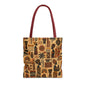 African Tribal Ethnic Silhouette Pattern Full Art Tote Bag