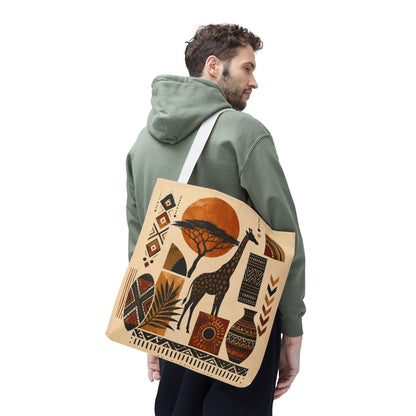 African Safari Giraffe Full Art Tote Bag