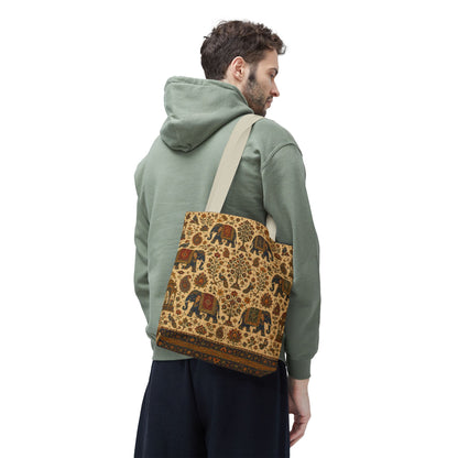 Indian Vintage Traditional Elephant Full Art Tote Bag