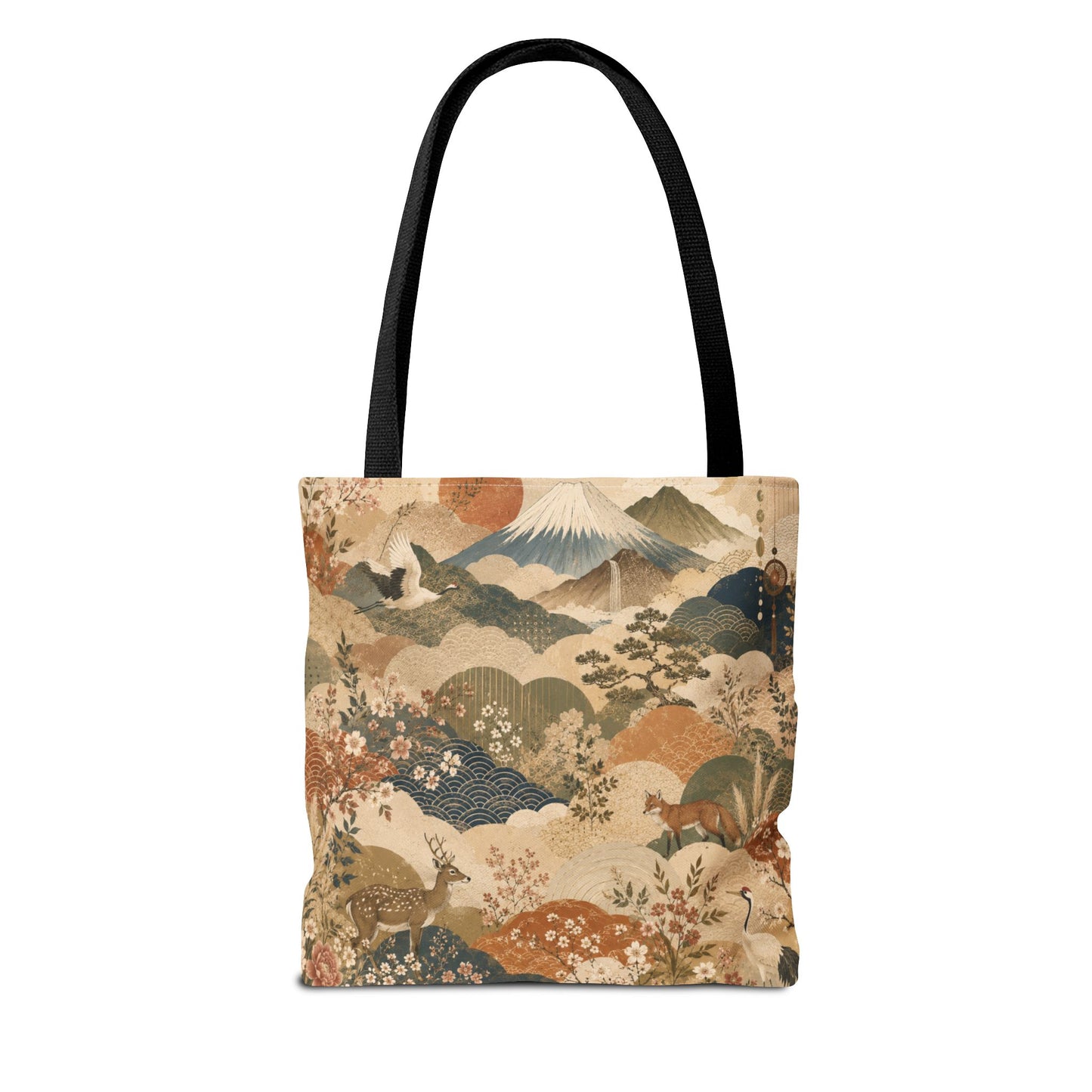 Vintage Japanese Animal Landscape Painting Full Art Tote Bag